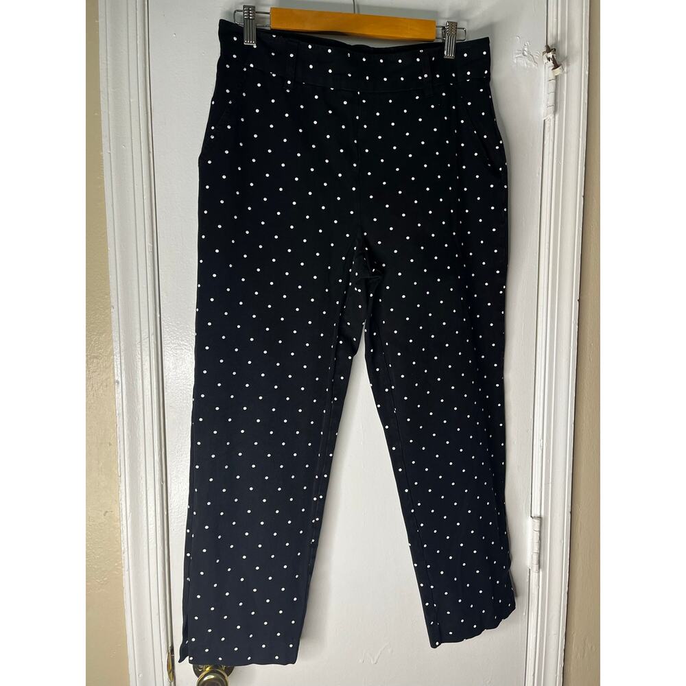 Boston Proper Polka Dot Cropped Pull-On Pants - Size 12 - Picture 5 of 6